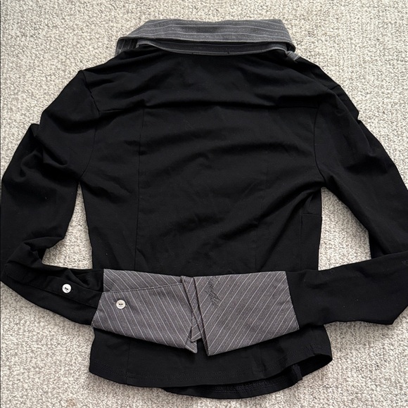 I.AM.GIA Black and Gray Contrast Blouse - Picture 3 of 3